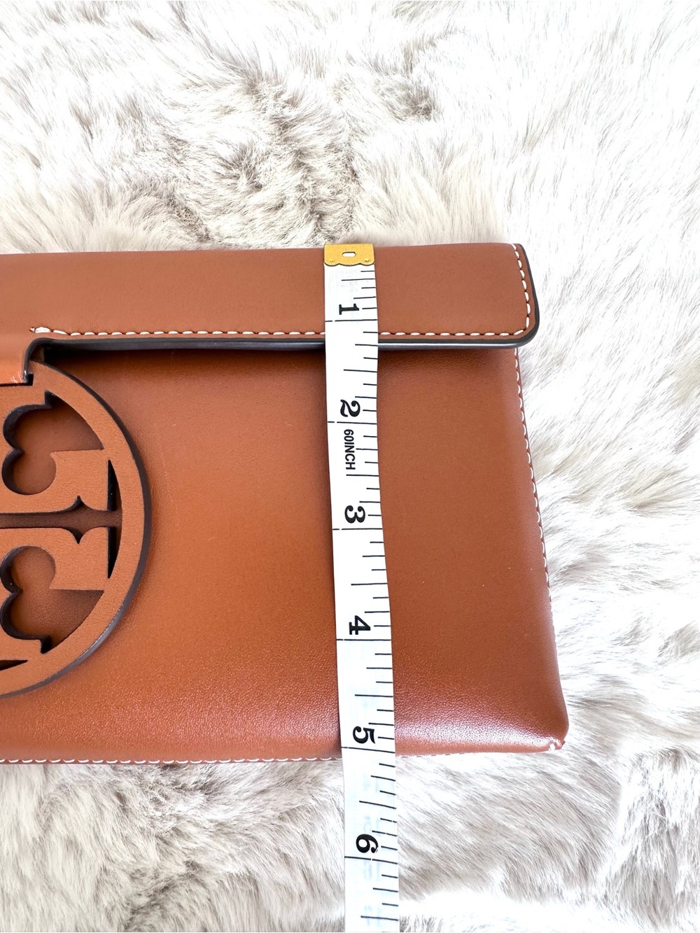 Tory Burch Miller Leather Clutch Brown NEW - Picture 15 of 15